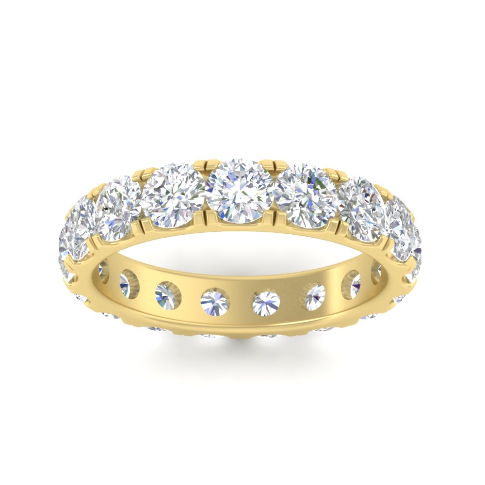 Diamond Double Prong Eternity Wedding Band 3 Carat