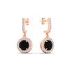 Load image into Gallery viewer, diamond-drop-halo-solitaire-round-cut-earrings-with-black-diamond-in-rose-gold-FD-EAR11129ROGBLACK-NL-RG