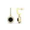 Load image into Gallery viewer, diamond-drop-halo-solitaire-round-cut-earrings-with-black-diamond-in-yellow-gold-FD-EAR11129ROGBLACK-NL-YG