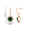 Load image into Gallery viewer, diamond-drop-halo-solitaire-round-cut-earrings-with-emerald-in-rose-gold-FD-EAR11129ROGEMGR-NL-RG