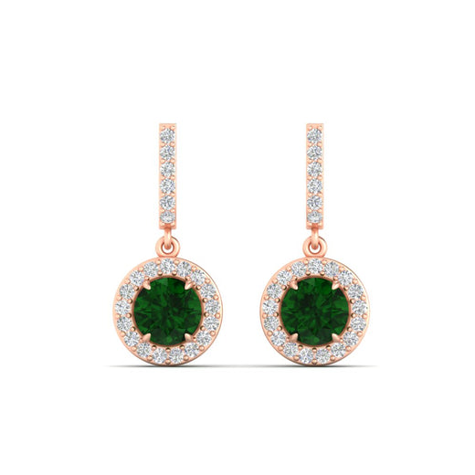 diamond-drop-halo-solitaire-round-cut-earrings-with-emerald-in-rose-gold-FD-EAR11129ROGEMGR-NL-RG