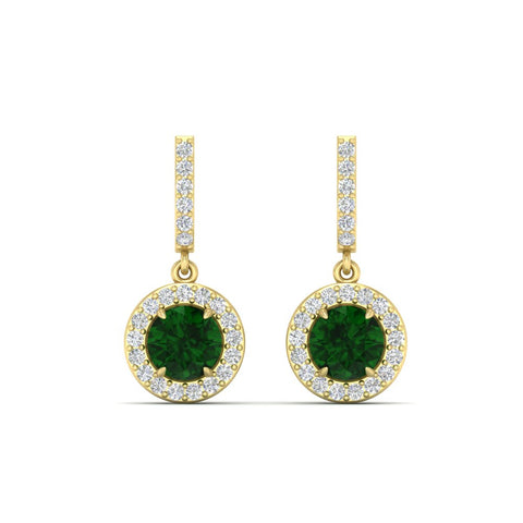 diamond-drop-halo-solitaire-round-cut-earrings-with-emerald-in-yellow-gold-FD-EAR11129ROGEMGR-NL-YG