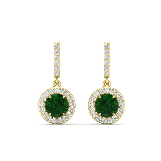 diamond-drop-halo-solitaire-round-cut-earrings-with-emerald-in-yellow-gold-FD-EAR11129ROGEMGR-NL-YG