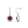 Load image into Gallery viewer, diamond-drop-halo-solitaire-round-cut-earrings-with-pink-sapphire-in-white-gold-FD-EAR11129ROGSADRPI-NL-WG