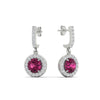 Load image into Gallery viewer, diamond-drop-halo-solitaire-round-cut-earrings-with-pink-sapphire-in-white-gold-FD-EAR11129ROGSADRPI-NL-WG