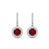 Load image into Gallery viewer, diamond-drop-halo-solitaire-round-cut-earrings-with-ruby-in-white-gold-FD-EAR11129ROGRUDR-NL-WG