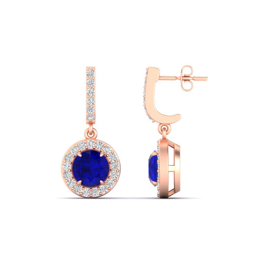 diamond-drop-halo-solitaire-round-cut-earrings-with-sapphire-in-rose-gold-FD-EAR11129ROGSABL-NL-RG