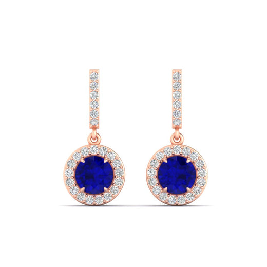 diamond-drop-halo-solitaire-round-cut-earrings-with-sapphire-in-rose-gold-FD-EAR11129ROGSABL-NL-RG
