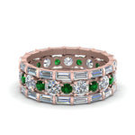 Load image into Gallery viewer, diamond-eternity-stacking-band-with-baguette-and-emerald-in-rose-gold-FD9119GEMGRANGLE3-NL-RG.jpg
