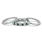 Load image into Gallery viewer, diamond-eternity-stacking-band-with-baguette-and-emerald-in-white-gold-FD9119GEMGRANGLE3-NL-WG.jpg
