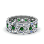 Load image into Gallery viewer, diamond-eternity-stacking-band-with-baguette-and-emerald-in-white-gold-FD9119GEMGRANGLE3-NL-WG.jpg
