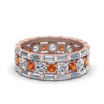 Load image into Gallery viewer, diamond-eternity-stacking-band-with-baguette-and-orange-sapphire-in-rose-gold-FD9119GSAORANGLE3-NL-RG.jpg

