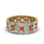 Load image into Gallery viewer, diamond-eternity-stacking-band-with-baguette-and-orange-sapphire-in-yellow-gold-FD9119GSAORANGLE3-NL-YG.jpg
