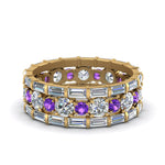 Load image into Gallery viewer, diamond-eternity-stacking-band-with-baguette-and-purple-topaz-in-yellow-gold-FD9119GVITOANGLE3-NL-YG.jpg

