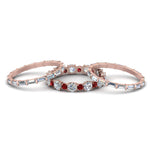 Load image into Gallery viewer, diamond-eternity-stacking-band-with-baguette-and-ruby-in-rose-gold-FD9119GRUDRANGLE3-NL-RG.jpg
