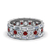 Load image into Gallery viewer, diamond-eternity-stacking-band-with-baguette-and-ruby-in-white-gold-FD9119GRUDRANGLE3-NL-WG.jpg