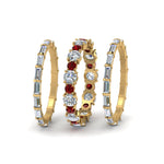 Load image into Gallery viewer, diamond-eternity-stacking-band-with-baguette-and-ruby-in-yellow-gold-FD9119GRUDRANGLE3-NL-YG.jpg
