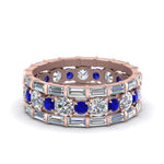 Load image into Gallery viewer, diamond-eternity-stacking-band-with-baguette-and-sapphire-in-rose-gold-FD9119GSABLANGLE3-NL-RG.jpg
