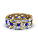 Load image into Gallery viewer, diamond-eternity-stacking-band-with-baguette-and-sapphire-in-yellow-gold-FD9119GSABLANGLE3-NL-YG.jpg
