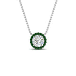 Load image into Gallery viewer, diamond-halo-classic-pendant-emerald-pendant-in-FD-PD10984GEMGR-0.50CT-NL-WG
