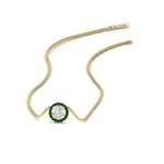 Load image into Gallery viewer, diamond-halo-classic-pendant-emerald-pendant-in-FD-PD10984GEMGR-0.50CT-NL-YG
