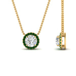 Load image into Gallery viewer, diamond-halo-classic-pendant-emerald-pendant-in-FD-PD10984GEMGR-0.50CT-NL-YG

