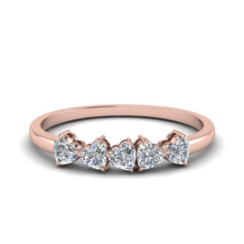 1.50 Carat Heart Shaped 5 Stone Anniversary Ring