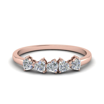 1.50 Carat Heart Shaped 5 Stone Anniversary Ring