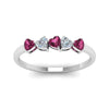 Load image into Gallery viewer, diamond-heart-5-stone-pink-sapphire-anniversary-ring-in-white-gold-FD8899GSADRPI-NL-WG