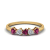 Load image into Gallery viewer, diamond-heart-5-stone-pink-sapphire-anniversary-ring-in-yellow-gold-FD8899GSADRPI-NL-YG