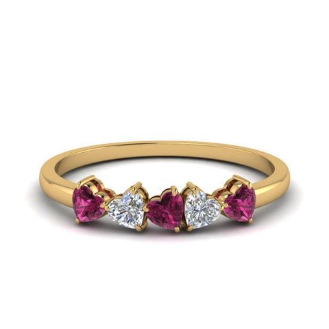 diamond-heart-5-stone-pink-sapphire-anniversary-ring-in-yellow-gold-FD8899GSADRPI-NL-YG