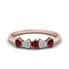 Load image into Gallery viewer, diamond-heart-5-stone-ruby-anniversary-ring-in-rose-gold-FD8899GRUDR-NL-RG