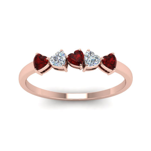 diamond-heart-5-stone-ruby-anniversary-ring-in-rose-gold-FD8899GRUDR-NL-RG