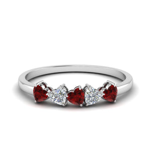 1.50 Carat Heart Shaped 5 Stone Anniversary Ring