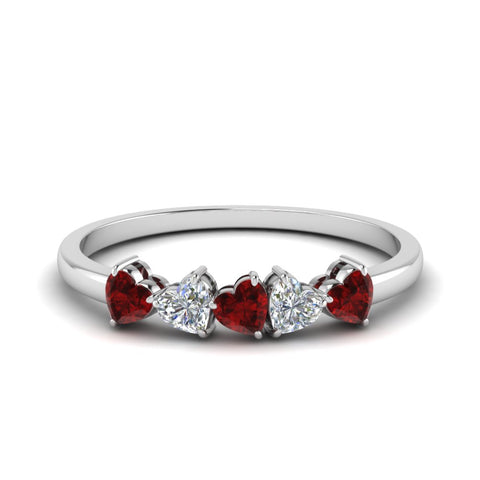 diamond-heart-5-stone-ruby-anniversary-ring-in-white-gold-FD8899GRUDR-NL-WG