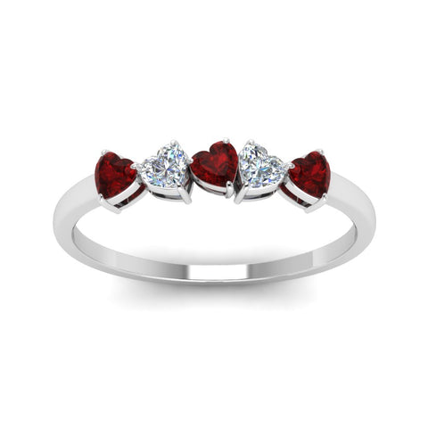 diamond-heart-5-stone-ruby-anniversary-ring-in-white-gold-FD8899GRUDR-NL-WG