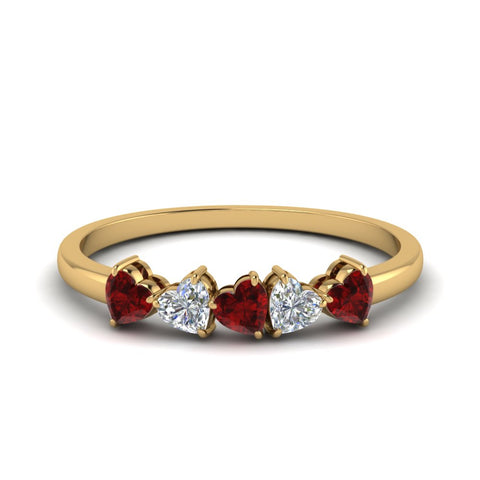 diamond-heart-5-stone-ruby-anniversary-ring-in-yellow-gold-FD8899GRUDR-NL-YG