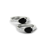 Load image into Gallery viewer, diamond-huggies-with-large-pear-black-diamond-center-in-white-gold-fdear11703gblackangle4-nl-wg.jpg