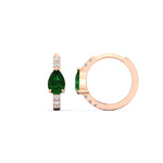 Load image into Gallery viewer, diamond-huggies-with-large-pear-emerald-center-in-rose-gold-fdear11703gemgrangle2-nl-rg.jpg