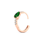 Load image into Gallery viewer, diamond-huggies-with-large-pear-emerald-center-in-rose-gold-fdear11703gemgrangle5-nl-rg.jpg