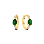 Load image into Gallery viewer, diamond-huggies-with-large-pear-emerald-center-in-yellow-gold-fdear11703gemgrangle1-nl-yg.jpg