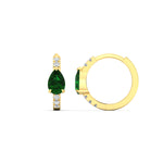 Load image into Gallery viewer, diamond-huggies-with-large-pear-emerald-center-in-yellow-gold-fdear11703gemgrangle2-nl-yg.jpg