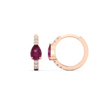 Load image into Gallery viewer, diamond-huggies-with-large-pear-pink-sapphire-center-in-rose-gold-fdear11703gsadrpiangle2-nl-rg.jpg