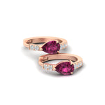 Load image into Gallery viewer, diamond-huggies-with-large-pear-pink-sapphire-center-in-rose-gold-fdear11703gsadrpiangle4-nl-rg.jpg
