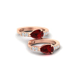 Load image into Gallery viewer, diamond-huggies-with-large-pear-ruby-center-in-rose-gold-fdear11703grudrangle4-nl-rg.jpg
