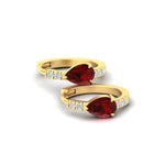 Load image into Gallery viewer, diamond-huggies-with-large-pear-ruby-center-in-yellow-gold-fdear11703grudrangle4-nl-yg.jpg