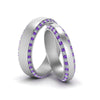 Load image into Gallery viewer, diamond-matching-bands-for-him-and-her-with-purple-topaz-in-white-gold-FD-DB1040GVITO-NL-WG.jpg