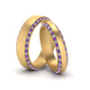 Load image into Gallery viewer, diamond-matching-bands-for-him-and-her-with-purple-topaz-in-yellow-gold-FD-DB1040GVITO-NL-YG.jpg