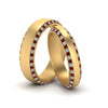 Load image into Gallery viewer, diamond-matching-bands-for-him-and-her-with-ruby-in-yellow-gold-FD-DB1040GRUDR-NL-YG.jpg