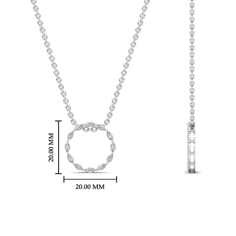 Marquise Diamond Open Circle Pendant